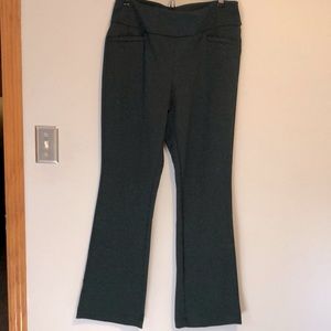 Green pants, boot cut